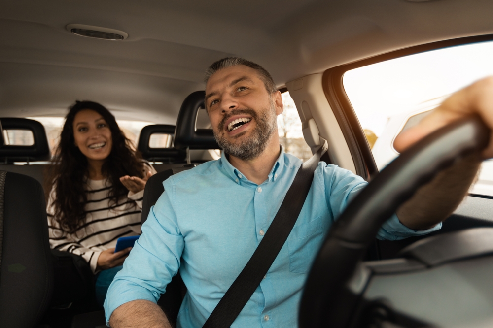 Nice,Ride ,Portrait,Of,Happy,Male,Driver,Riding,Car,Looking